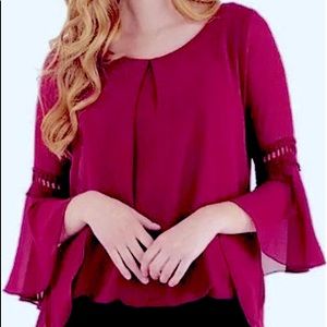iZ Byer Bordeaux blouse Size XL